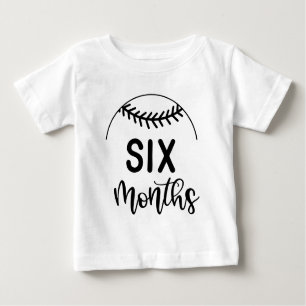Six Months Baseball Baby Milestone - Baby T-Shirt