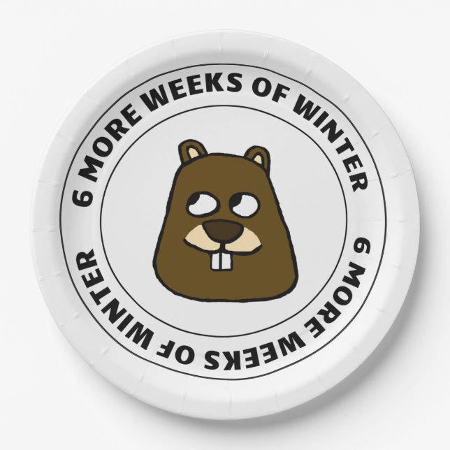 Six more weeks of winter paper plate (Front)