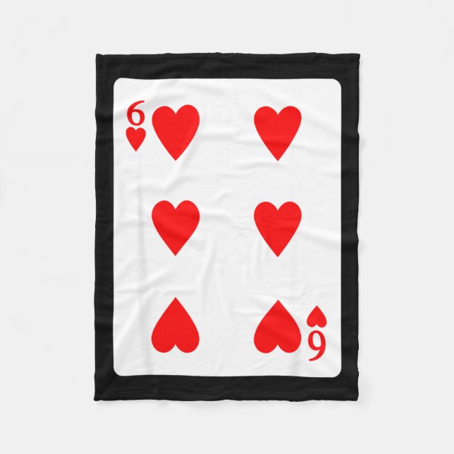 Six Of Hearts Playing Card Valentine Costume  Fleece Blanket (Front)