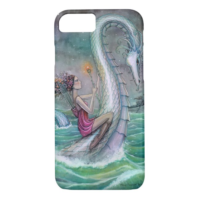 Six of Wands Tarot Art Serpent and Woman Fantasy Case-Mate iPhone Case (Back)