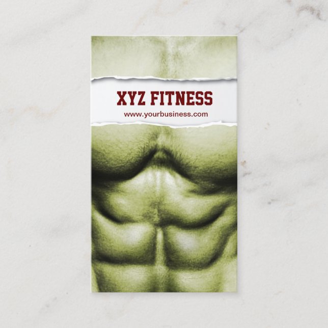 Six Pack Abs Fitness Ripped Business Card (Front)
