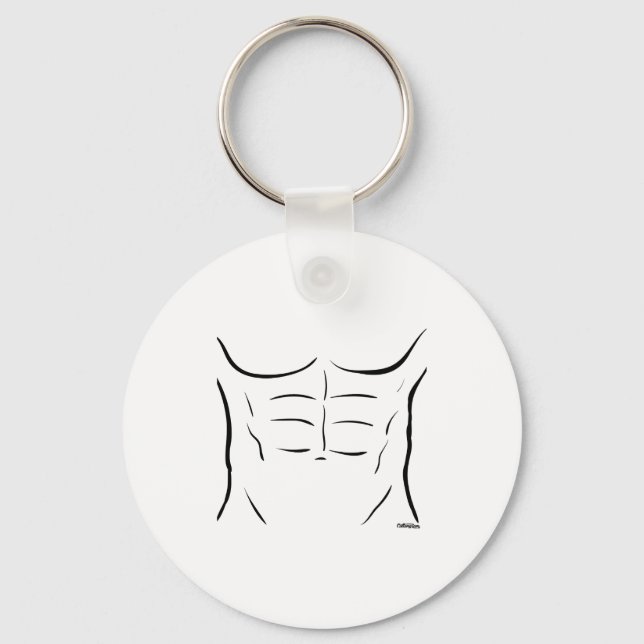 Six Pack Abs  Key Ring (Front)