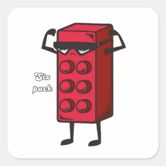 Six pack motivation square sticker