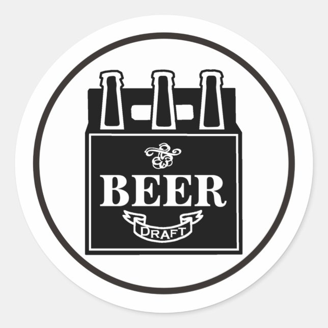 Six Pack of Beer Classic Round Sticker (Front)