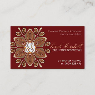 Six Petals Geometric Flower w/ Logo Business Card