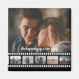 Six Photos Collage Like In The Movies Button Magnet