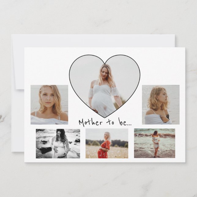 Six Photos Collage Mother To Be Pregnancy Announcement (Front)