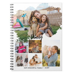 Six Photos Collage Simple Frame Family Diary Notebook