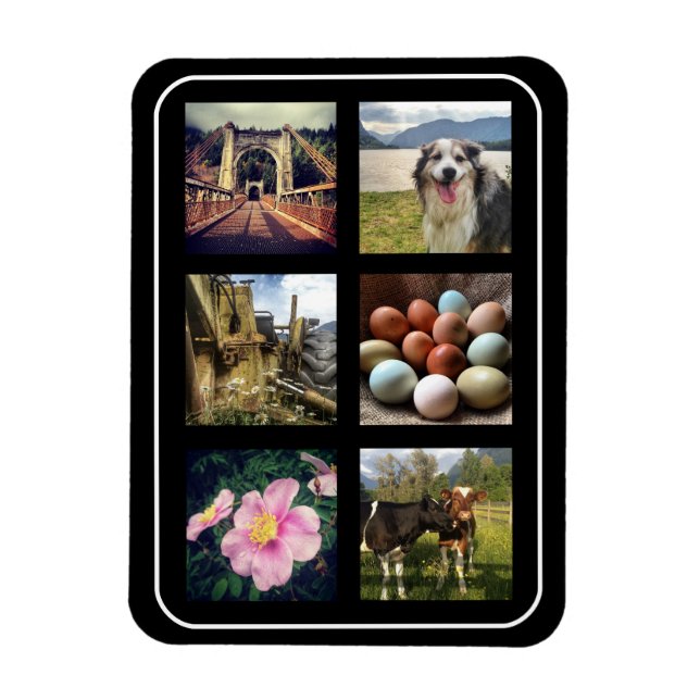 Six Photos Instagram Collage Magnet (Vertical)