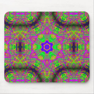 six-point blue star purple green mouse pad