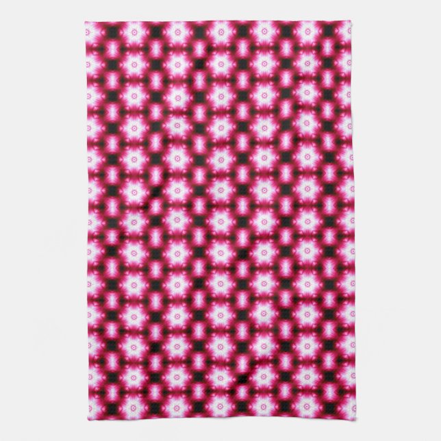 six point white star pattern towel (Vertical)