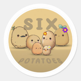 Six Potatoes Classic Round Sticker