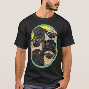 Six Pugs by FivePugs T-Shirt