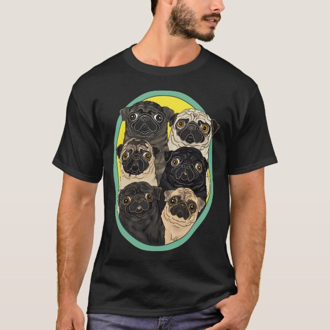 Six Pugs by FivePugs T-Shirt (Front)