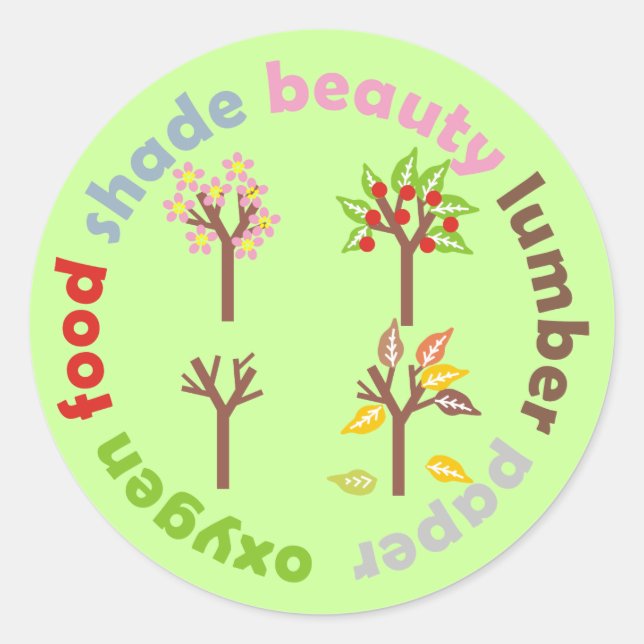 Six Reasons To Plant a Tree Classic Round Sticker (Front)