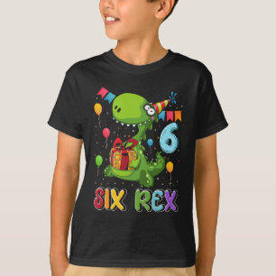 Six Rex 6th Birthday Sixth Dinosaur Holding Box Gi T-Shirt