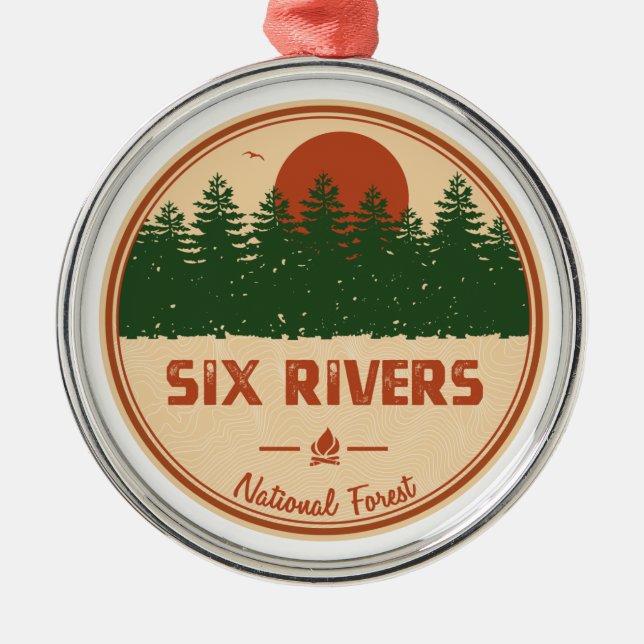 Six Rivers National Forest Metal Tree Decoration (Front)