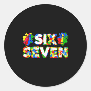 six server classic round sticker