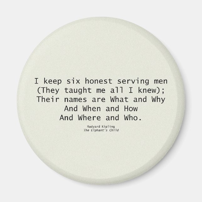Six Serving men Magnets (Front)
