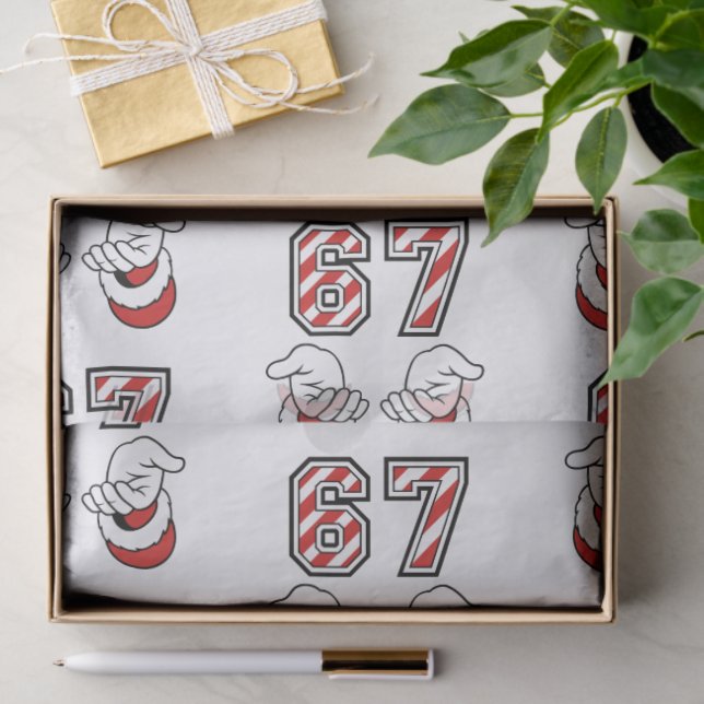 Six Seven 67 6 7 Christmas Meme Holiday Tissue Paper (Gift)