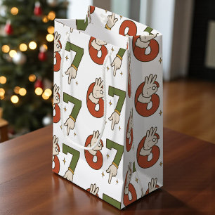 Six Seven 67 6 7 Christmas Santa Elf Meme  Small Gift Bag