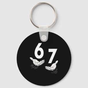 Six Seven 67 6 7 Kids 67 Teen Boys 6-7 Meme Hands  Key Ring