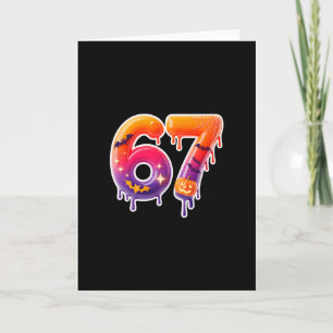 Six Seven 67 6 7 Meme Design Funny Ice Cream Drip  Card