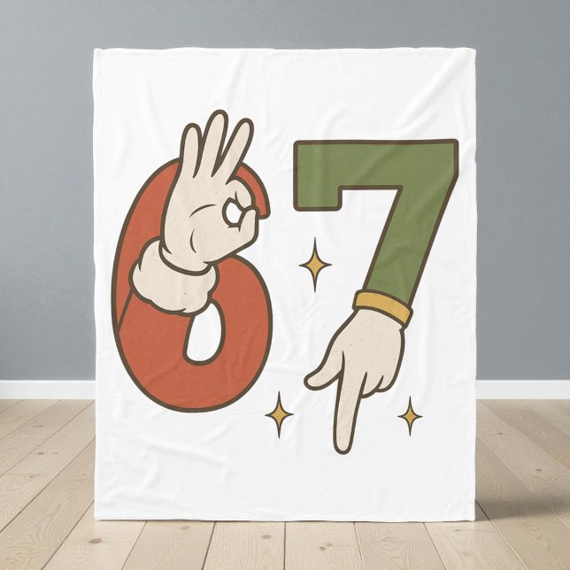  Six Seven 67 6 7 Santa Elf Christmas Meme Fleece Blanket (Creator Uploaded)