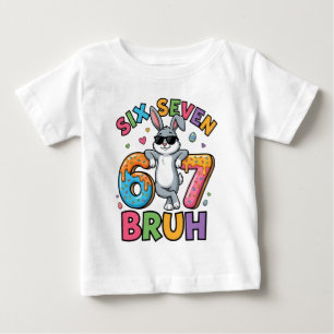 Six Seven 67 Bruh Easter Bunny Meme T-Shirt Funny