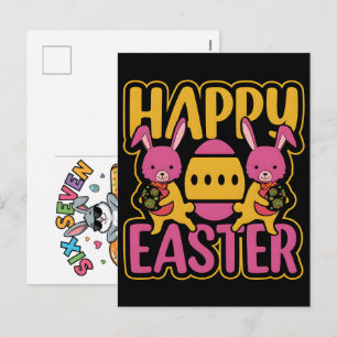 Six Seven 67 Bruh Easter Bunny Meme T-Shirt Funny Holiday Postcard