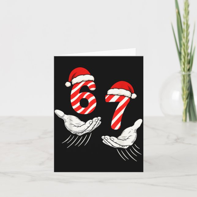 Six Seven 67 Christmas 6 7 Kids 67 Youth Boys 6-7  Card (Front)
