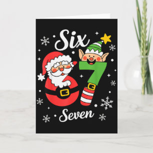 Six Seven 67 Elf Santa Christmas Card