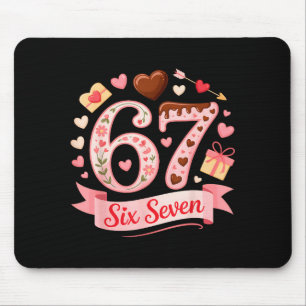 Six Seven 67 Floral Heart Valentines Day Cute Outf Mouse Pad
