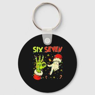 Six Seven 67 Funny Hand-sign Christmas Meme Key Ring