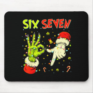 Six Seven 67 Funny Hand-sign Christmas Meme Mouse Pad