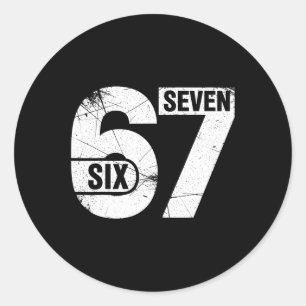 Six Seven 67 Funny Meme Classic Round Sticker