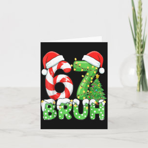 Six Seven 67 Funny Santa Bruh Christmas Meme Card