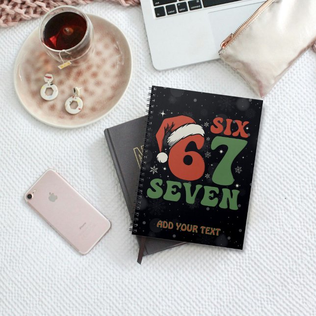 Six Seven 67 Funny Santa Hat Christmas Xmas Meme Notebook (Creator Uploaded)