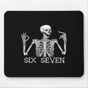 Six Seven 67 Hand Sign Skeleton Meme Halloween Cos Mouse Pad