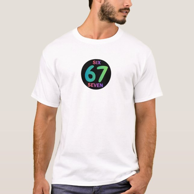 Six Seven 67 Logo Viral Meme t shirt (Front)