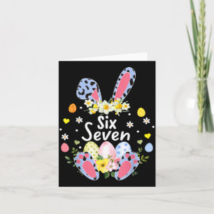 Six seven 67 meme 6 7 bunny leopard kids funny card