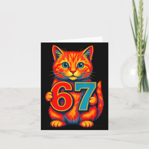 Six Seven 67 Meme 6 7 Cat Youth Boy Girl  Card