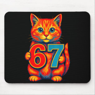 Six Seven 67 Meme 6 7 Cat Youth Boy Girl  Mouse Pad