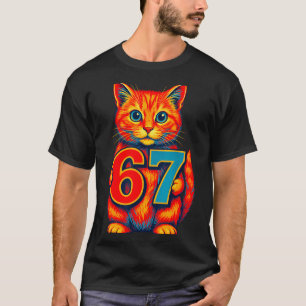 Six Seven 67 Meme 6 7 Cat Youth Boy Girl T-Shirt