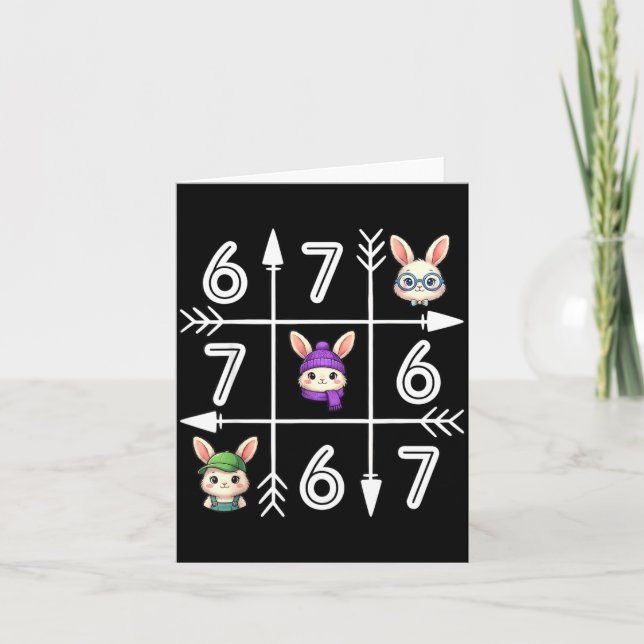 Six seven 67 meme 6 7 eggs happy easter day boys card (Front)