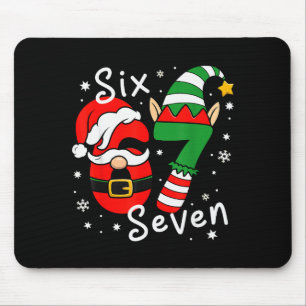 Six Seven 67 Meme 6 7 Elf Santa Christmas Pajamas  Mouse Pad