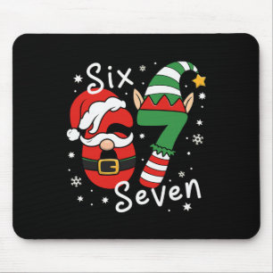 Six Seven 67 Meme 6 7 Elf Santa Christmas Pajamas  Mouse Pad