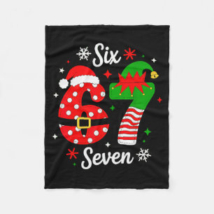 Six Seven 67 Meme 6 7 Santa Christmas Pajamas Kids Fleece Blanket