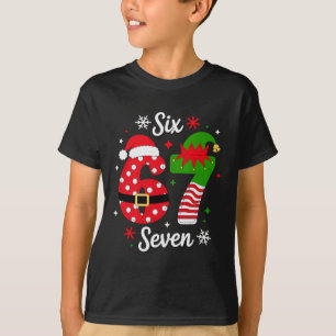 Six Seven 67 Meme 6 7 Santa Christmas Pajamas Kids T-Shirt