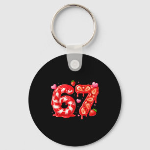 Six Seven 67 Meme 6 7 Valentines Day Heart Men Wom Key Ring